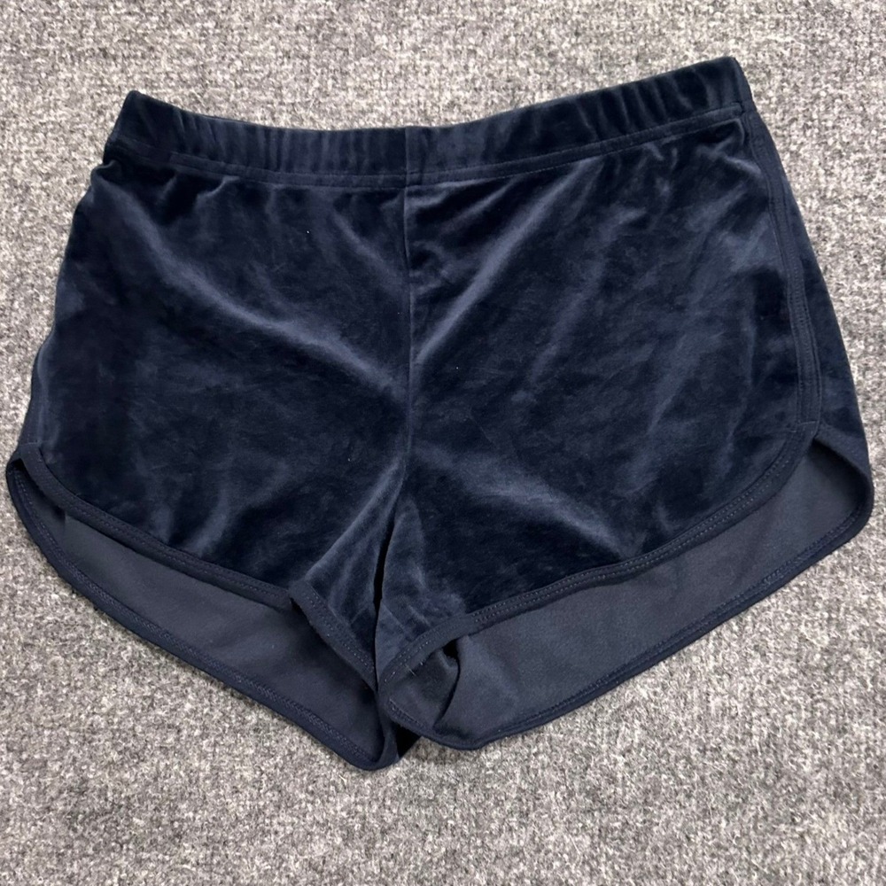 Hollister Shorts Womens Size XS Navy Blue Velvet Lounge Dolphin Hem Casual 49728